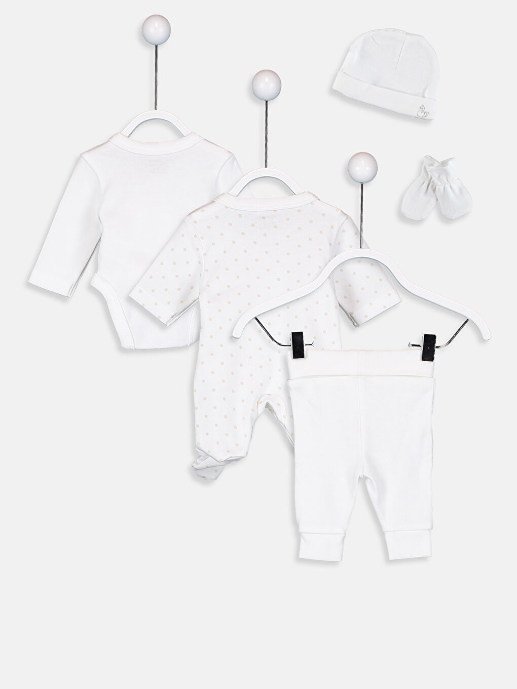 Ekru Prematüre Kız Bebek Hastane Seti-1