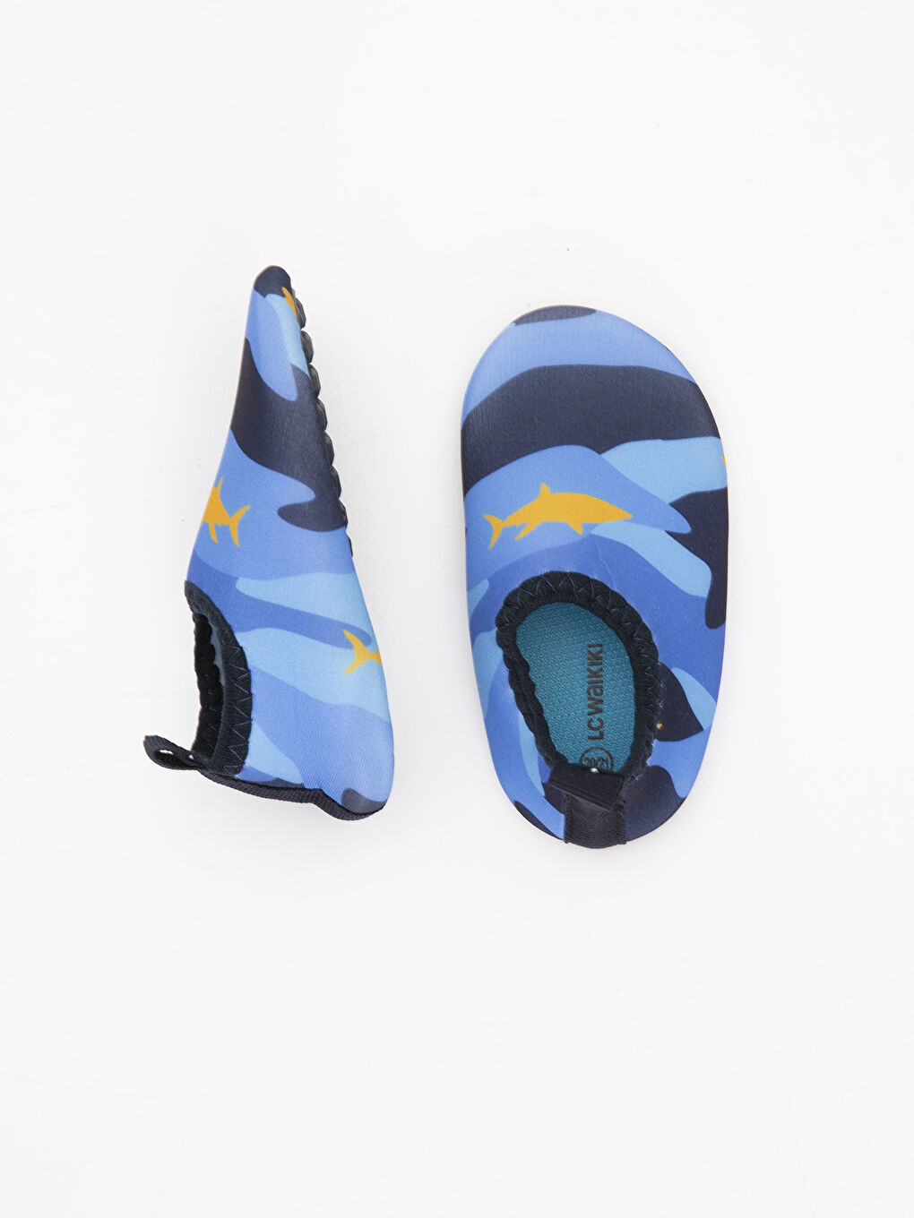 Mavi Erkek Bebek Baskılı Triko Deniz Ayakkabısı-1