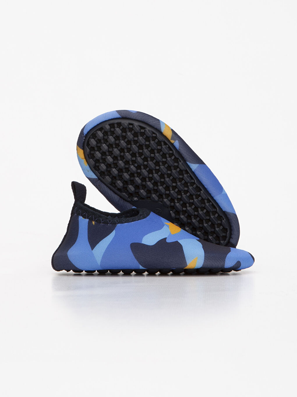 Mavi Erkek Bebek Baskılı Triko Deniz Ayakkabısı-2