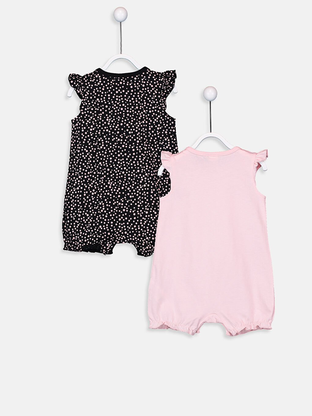 عبوتان جمبسوت قطن مزخرف للبنات الرضع-1