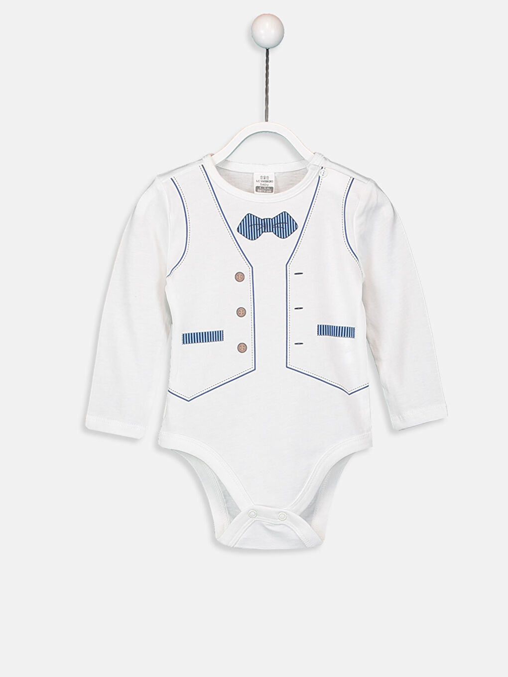 Beyaz Erkek Bebek Çıtçıtlı Body 2'li