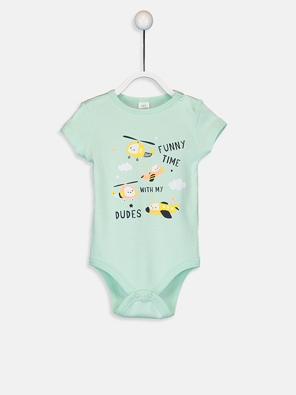 Yeşil Erkek Bebek Pamuklu Çıtçıtlı Body 2'li-3