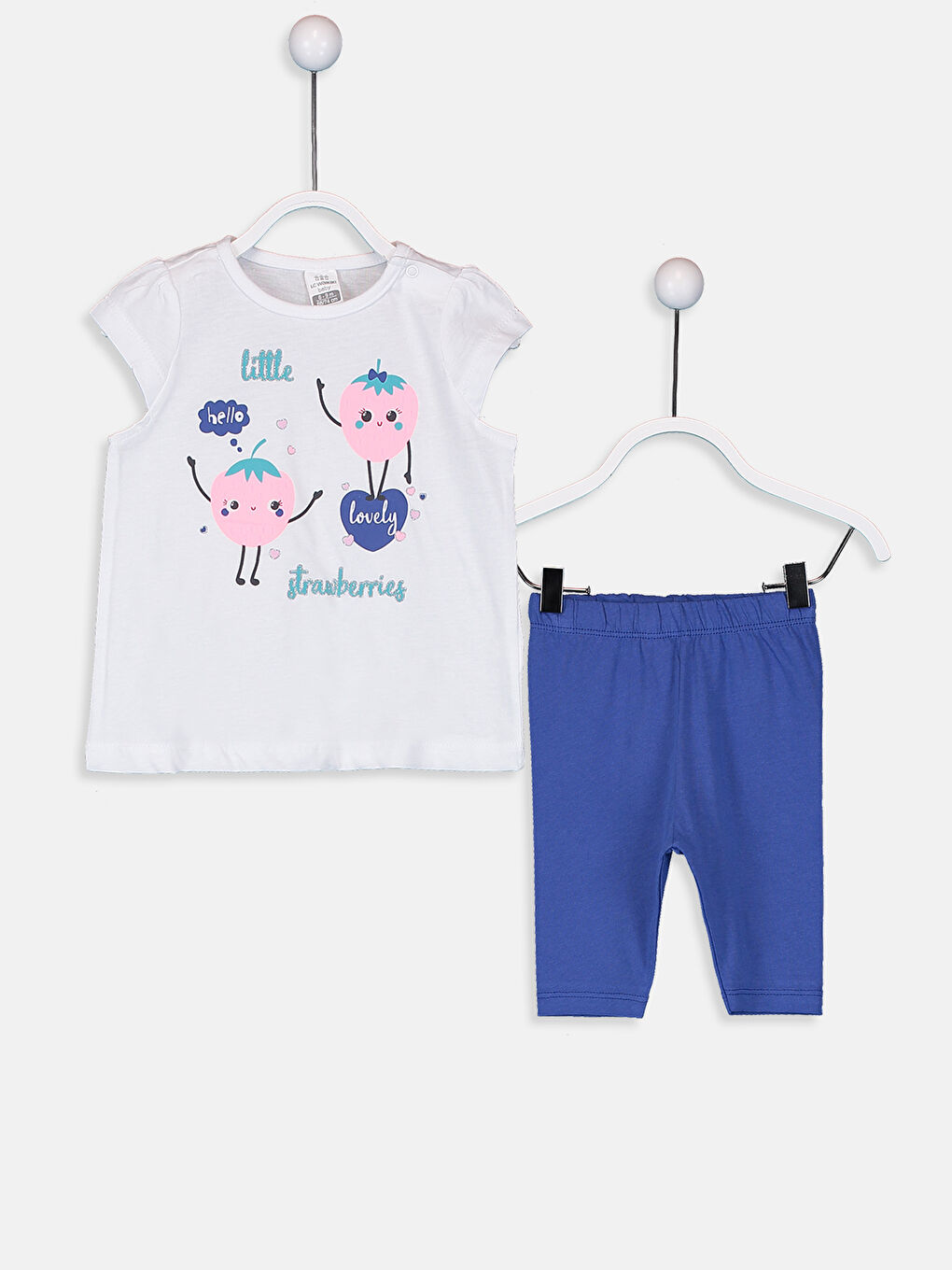 Komplet pamučnih pidžama sa dezenom za bebe devojčice