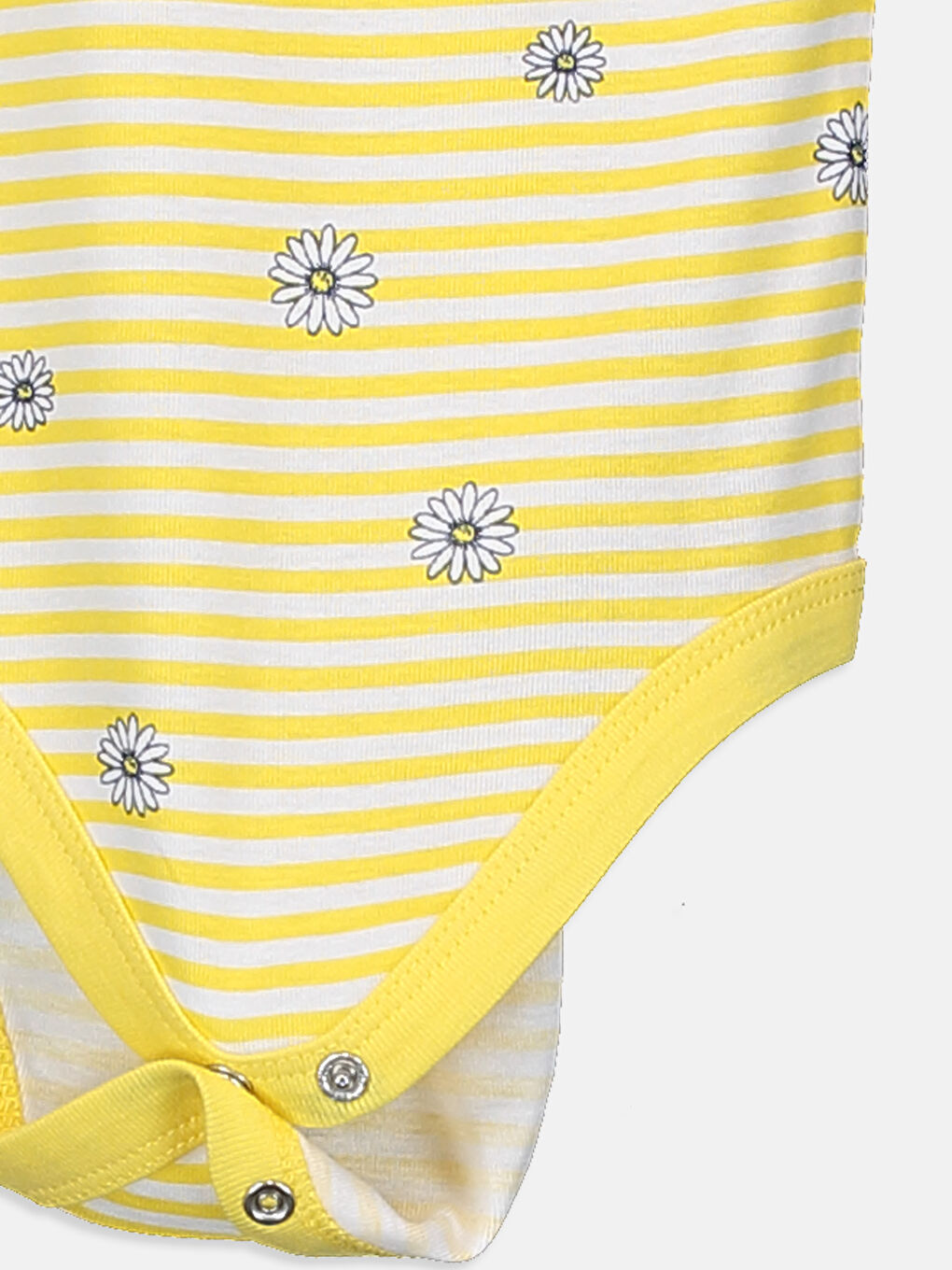 Beyaz Bisiklet Yaka Kısa Kollu Kız Bebek Çıtçıtlı Bodysuit 2'li-5