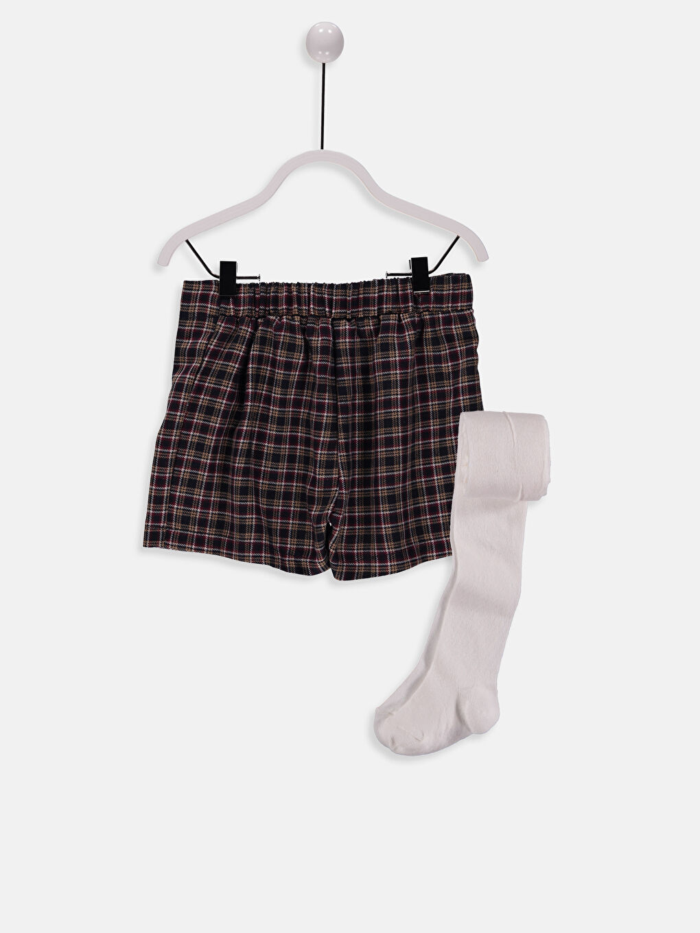 Açık Lacivert Ekoseli Şort-1