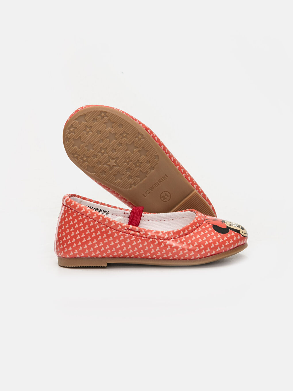 Kırmızı Kız Bebek Minnie Mouse Baskılı Babet Ayakkabı-2