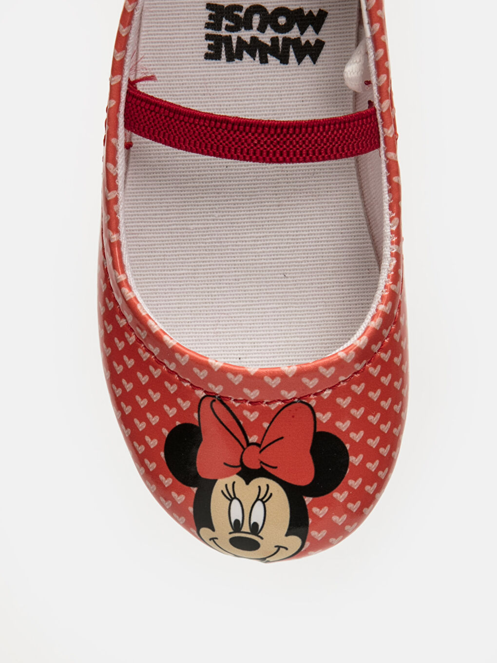 Kırmızı Kız Bebek Minnie Mouse Baskılı Babet Ayakkabı-4
