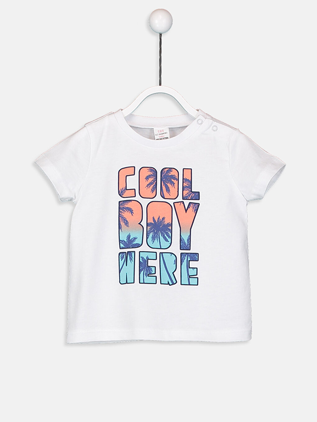 Beyaz Erkek Bebek Pamuklu Tişört ve Şort-3