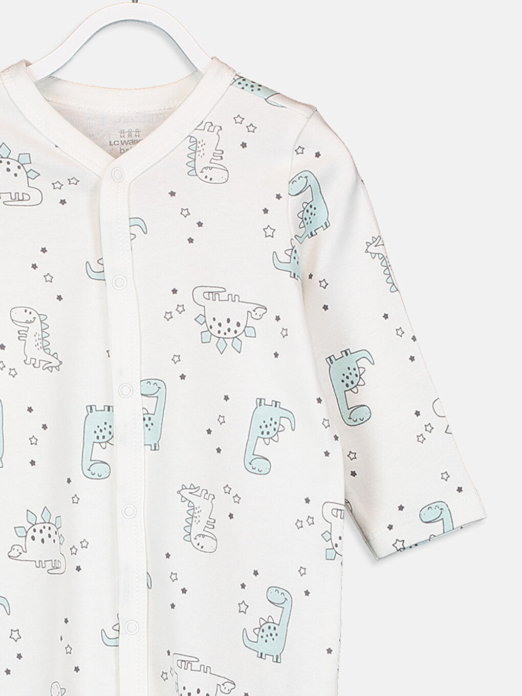 Ekru Yenidoğan Pamuklu Patikli Tulum-6