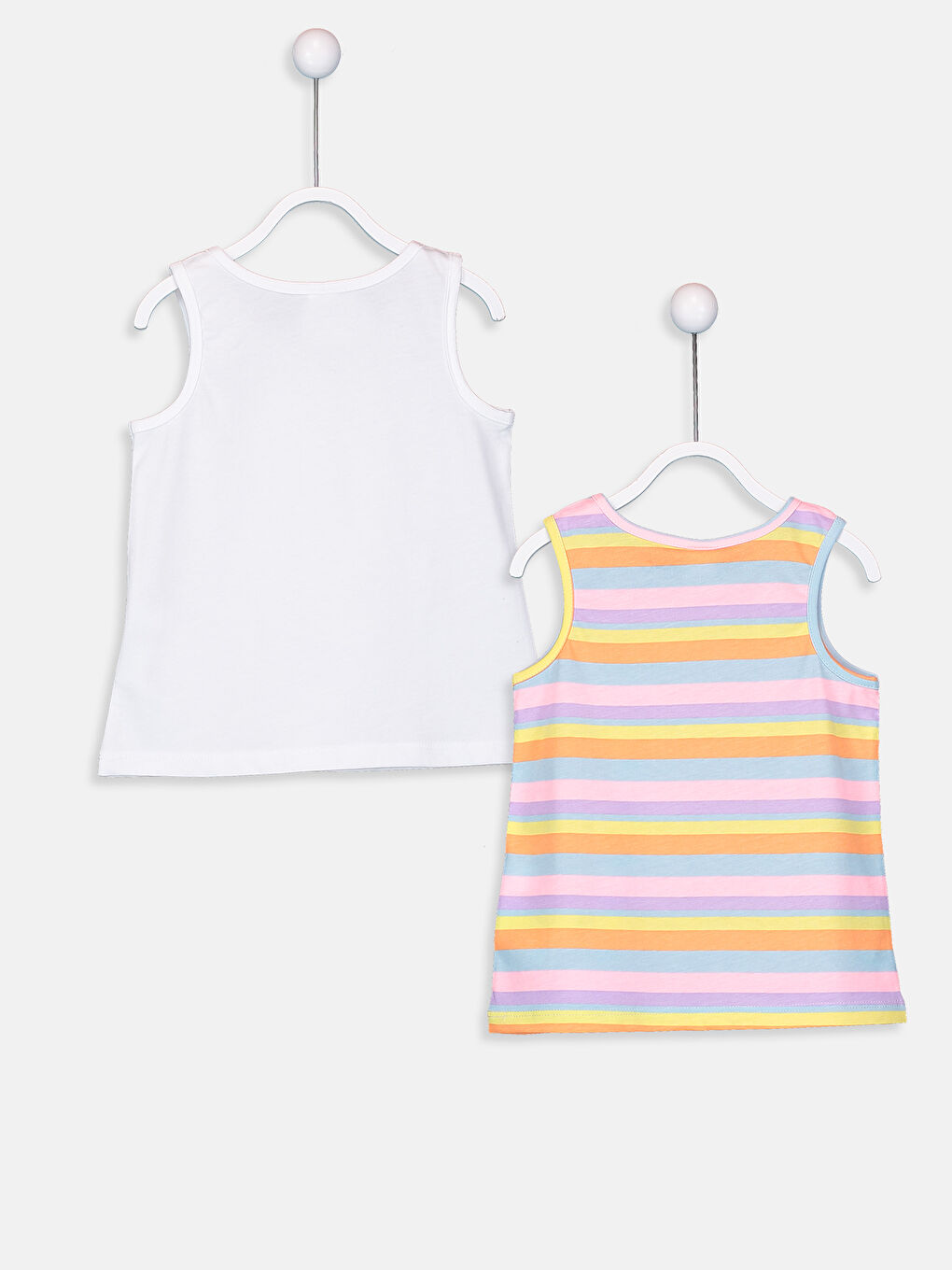 Pembe Bisiklet Yaka Kız Bebek Atlet 2'li-1