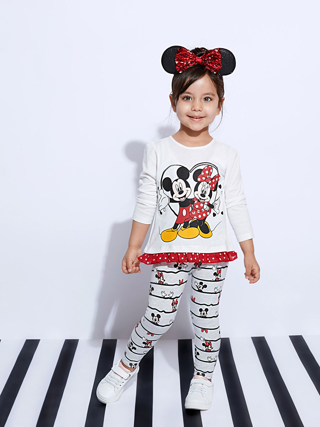 Baby Girl's Mickey and Minnie Mouse Printed T-Shirt