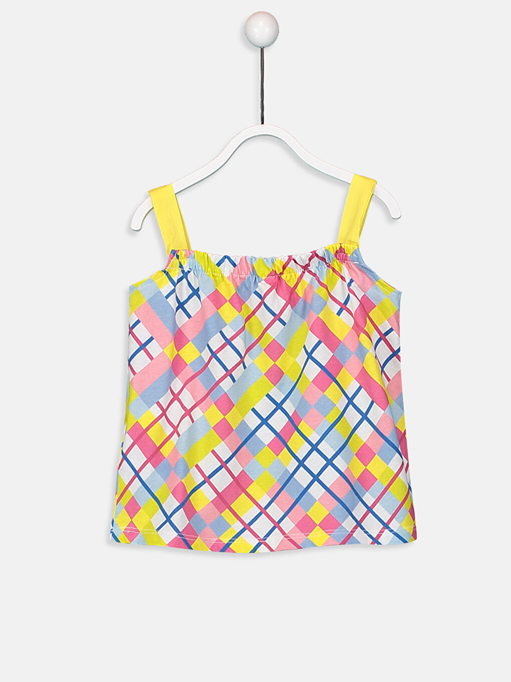 تيشيرت بحمالات بياقة مربعة للبنات الرضع-1