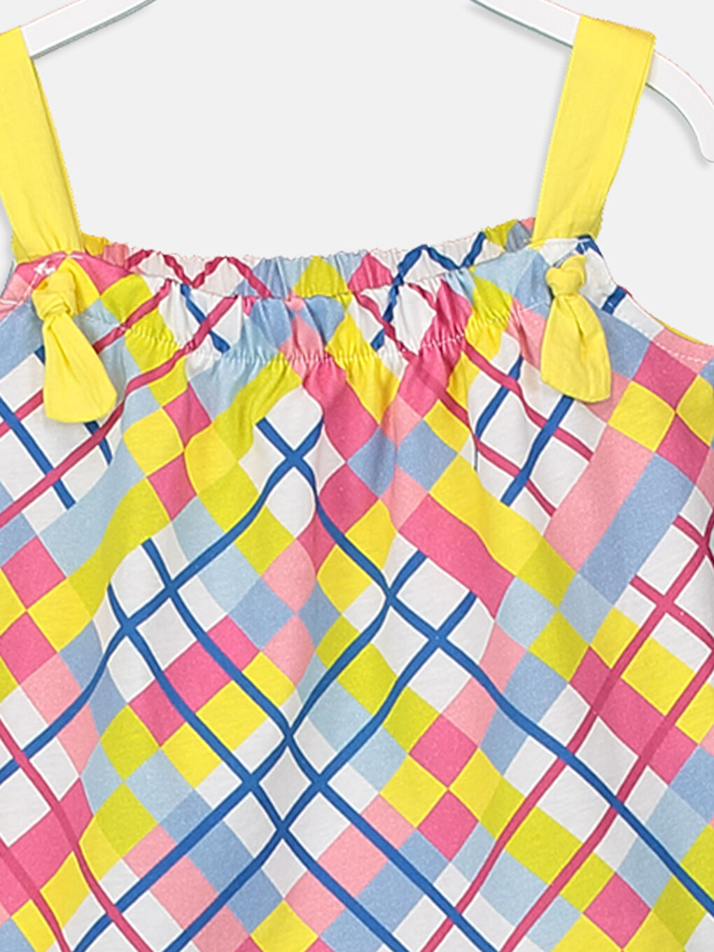 تيشيرت بحمالات بياقة مربعة للبنات الرضع-2