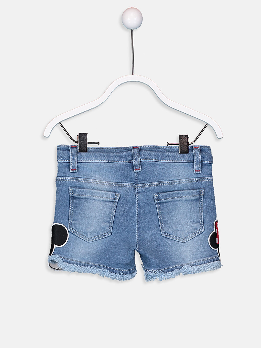 İndigo Kız Bebek Mickey ve Minnie Mouse Baskılı Jean Şort-2