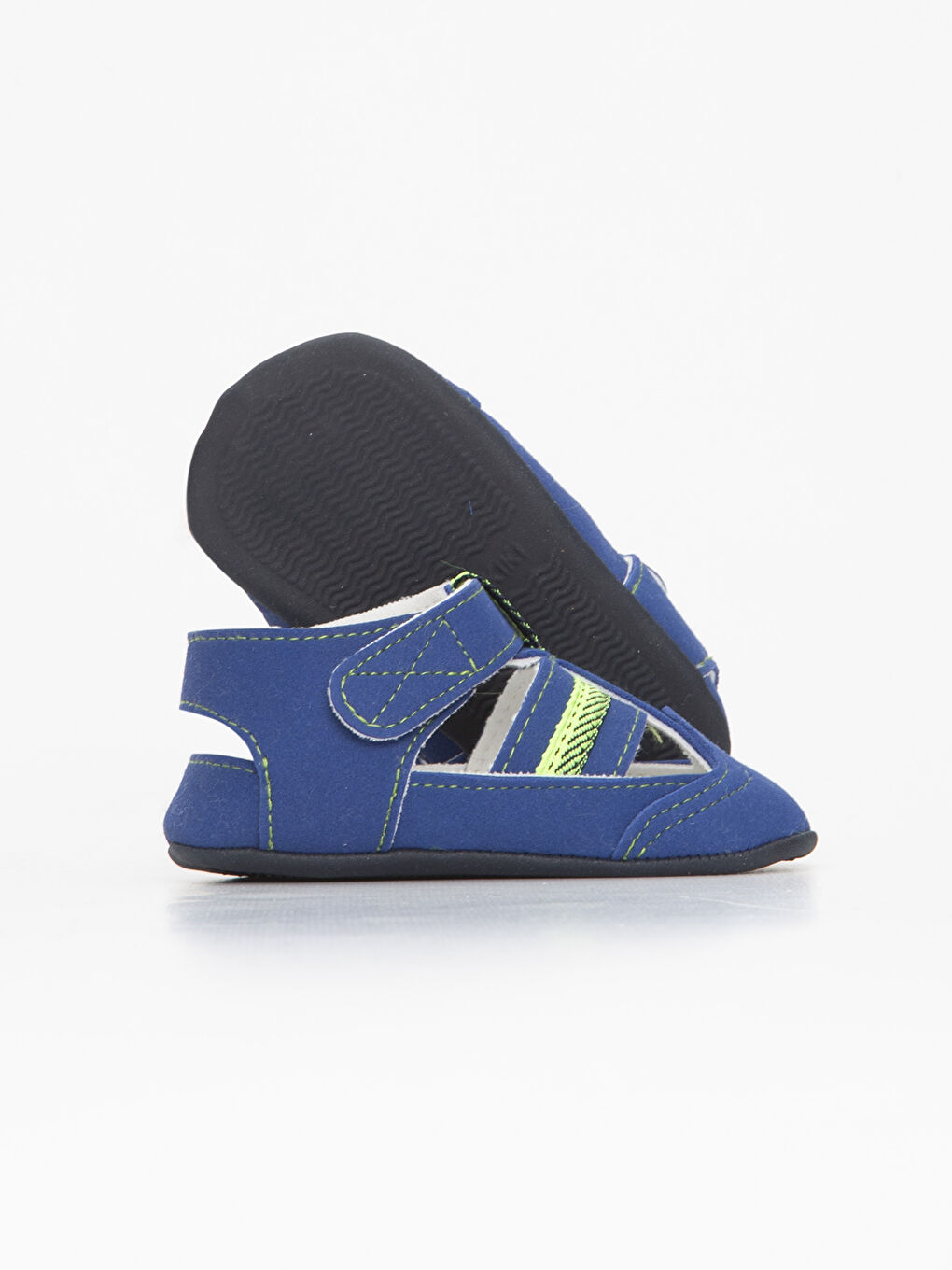 Mavi Erkek Bebek Cırt Cırtlı Yürüme Öncesi Ayakkabı-2
