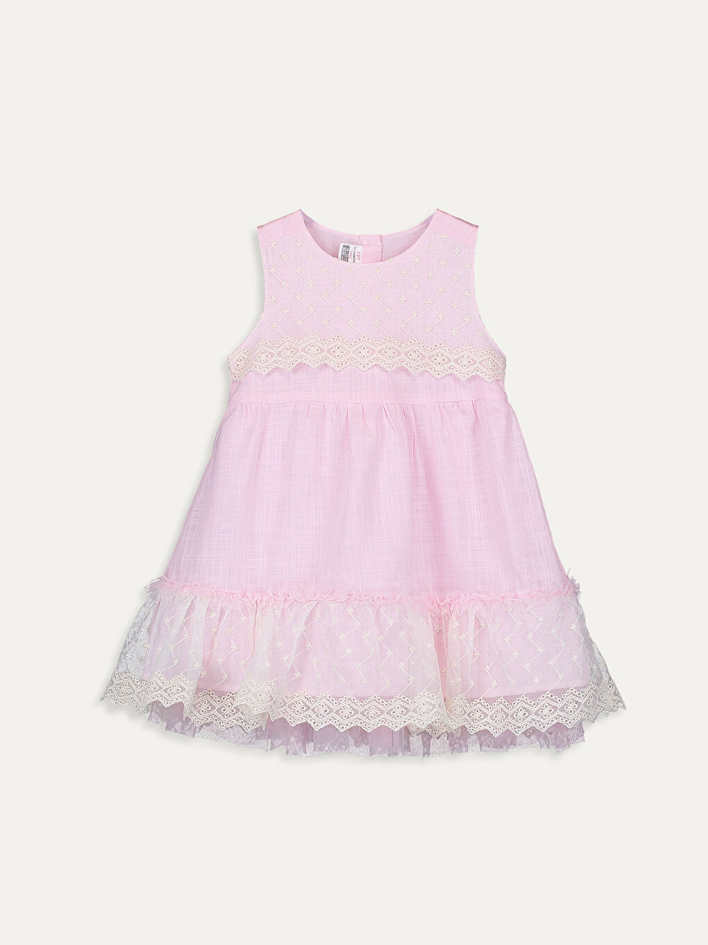 Pembe Bisiklet Yaka Kız Bebek Elbise