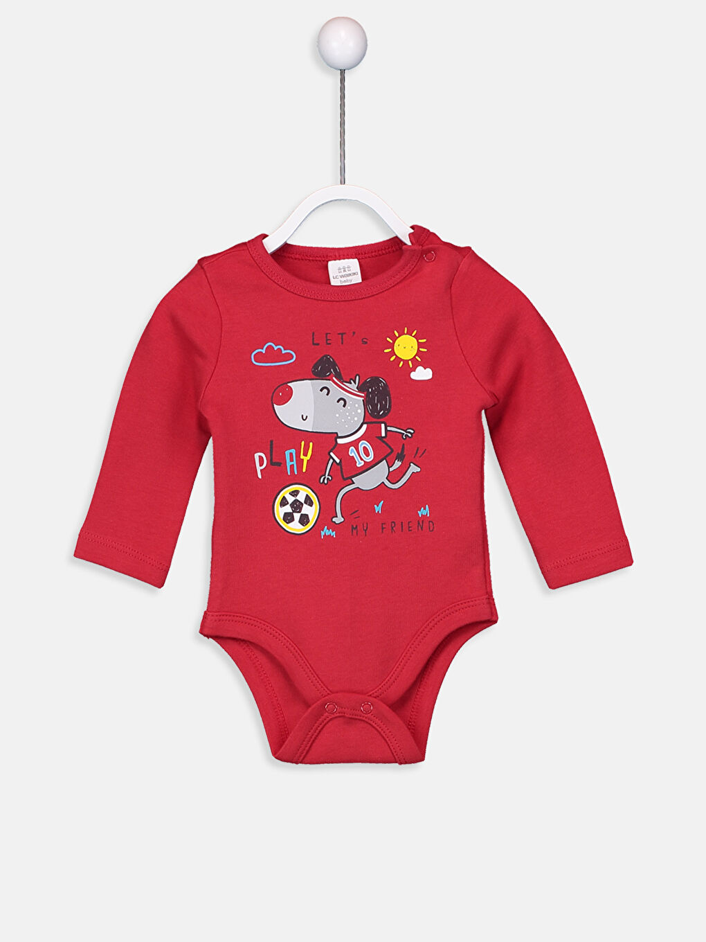 Kırmızı Erkek Bebek Pamuklu Çıt Çıtlı Body 2'li-3