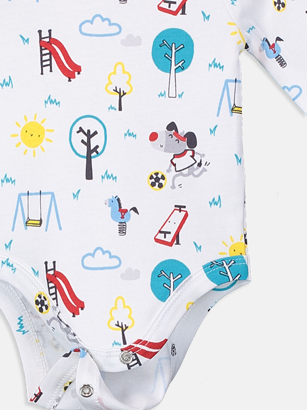 Kırmızı Erkek Bebek Pamuklu Çıt Çıtlı Body 2'li-6