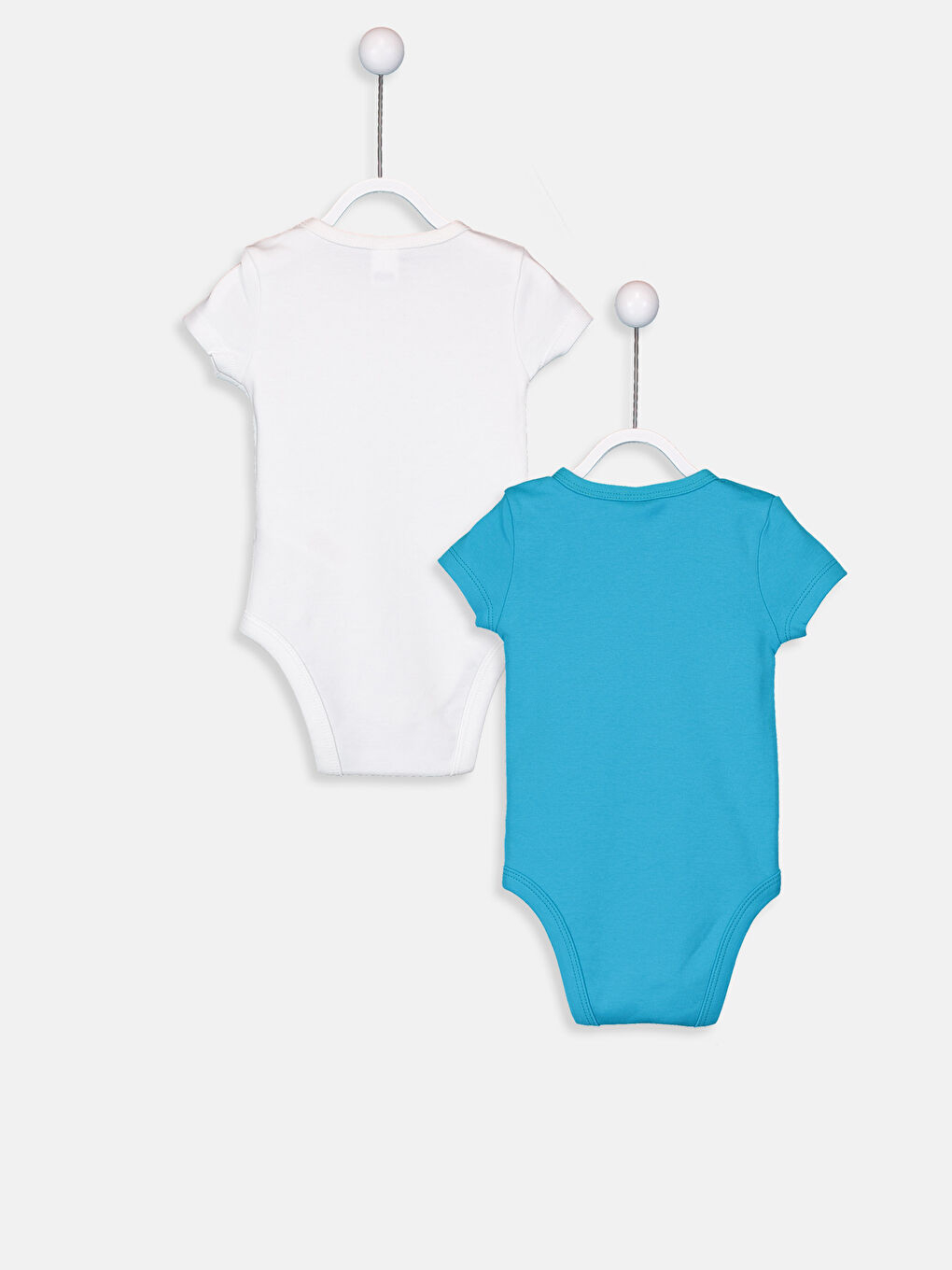 Beyaz Erkek Bebek Çıtçıtlı Body 2'li-2