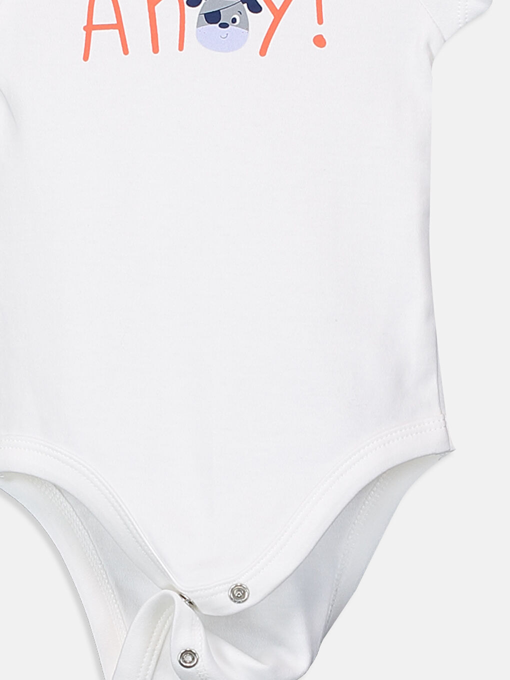 Beyaz Erkek Bebek Çıtçıtlı Body 2'li-6