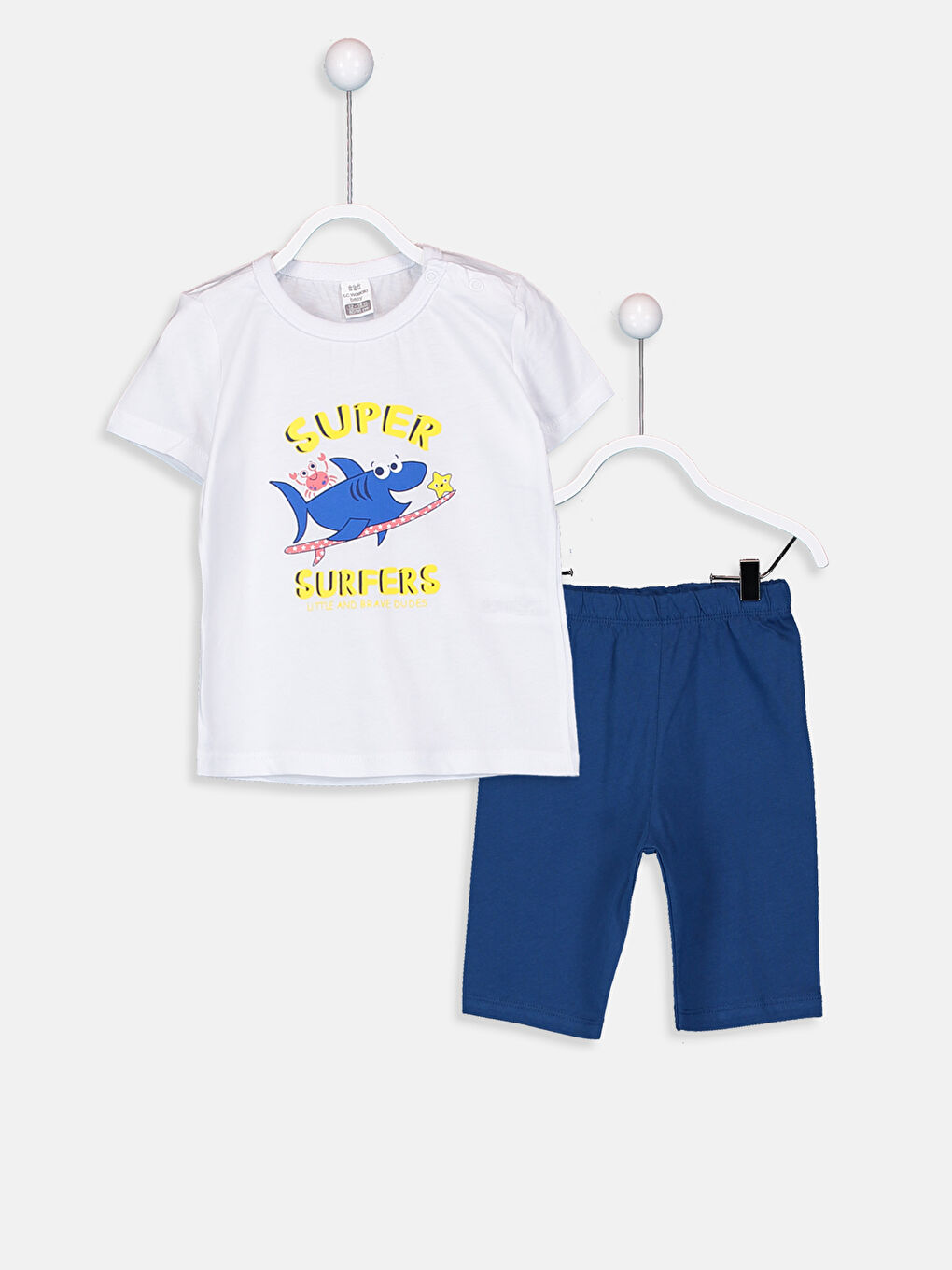 Beyaz Erkek Bebek Pijama Takımı