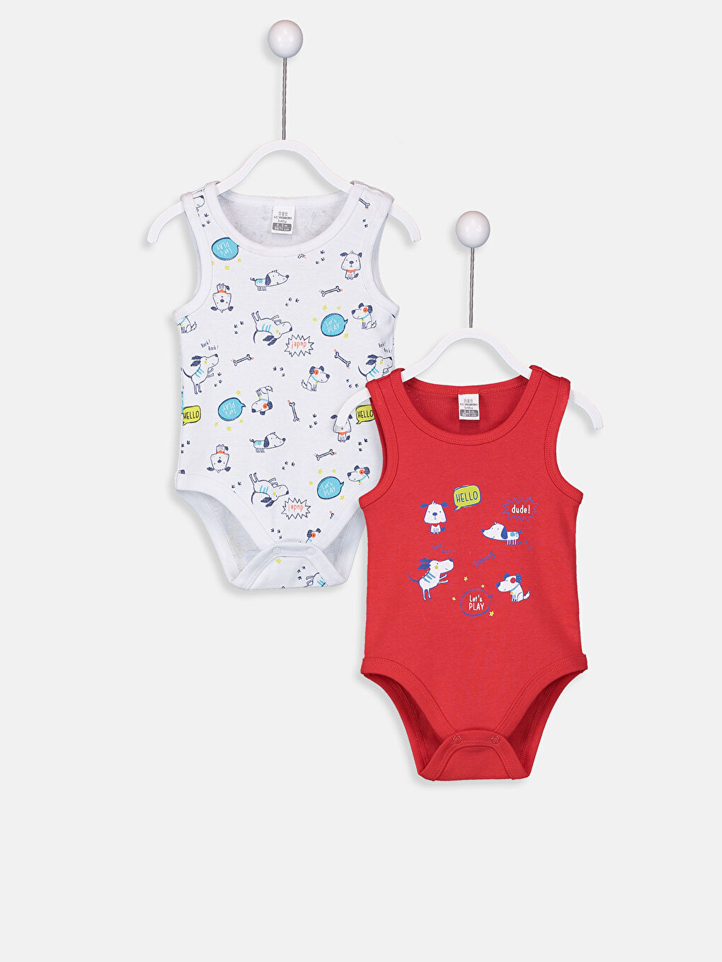 Kırmızı Erkek Bebek Çıtçıtlı Body 2'li-1