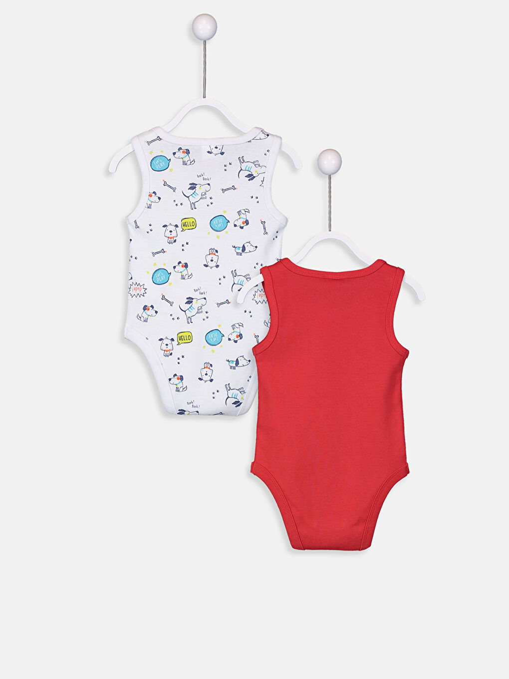 Kırmızı Erkek Bebek Çıtçıtlı Body 2'li-2