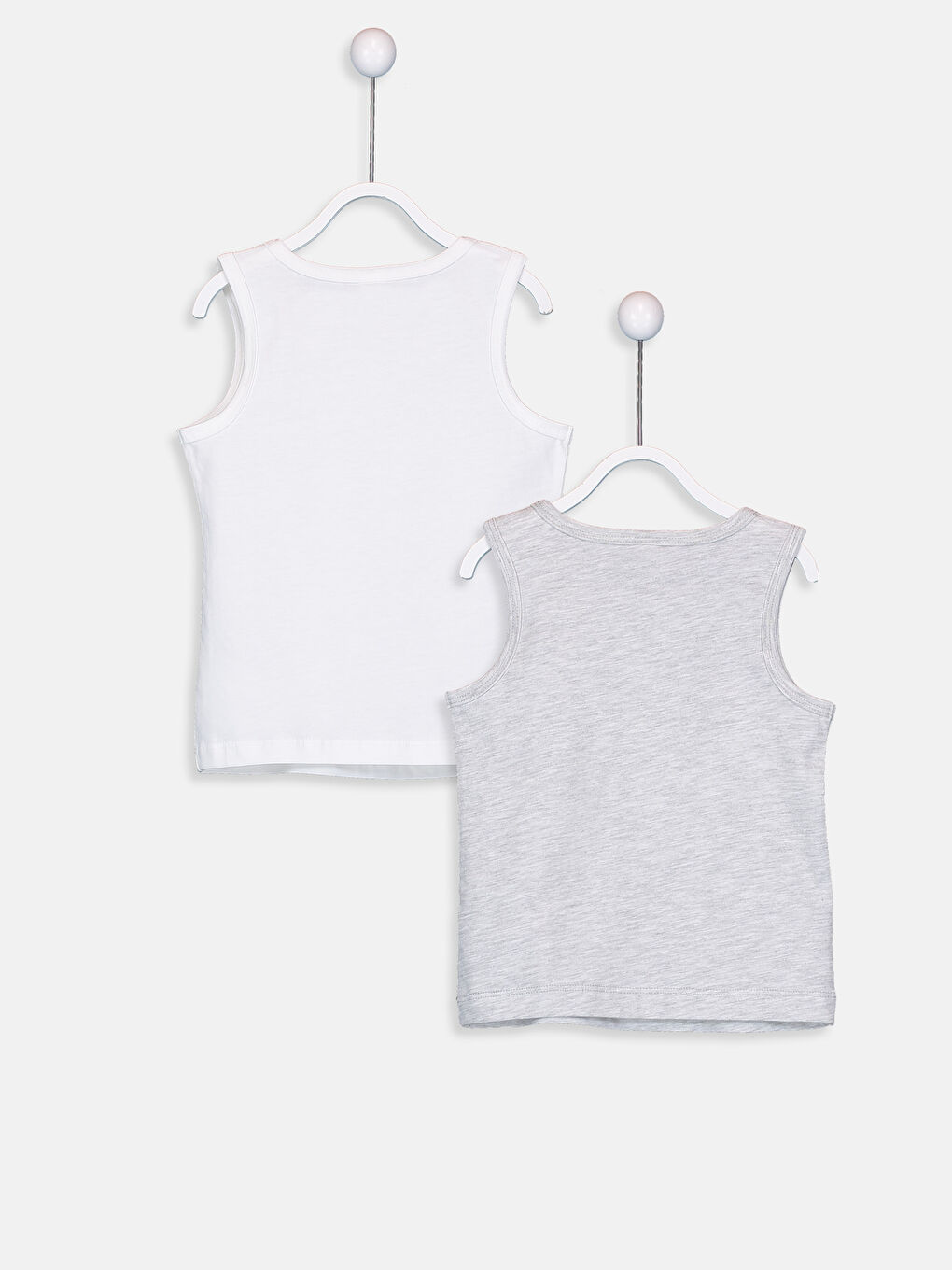 Beyaz Erkek Bebek Baskılı Pamuklu Atlet 2'li-1