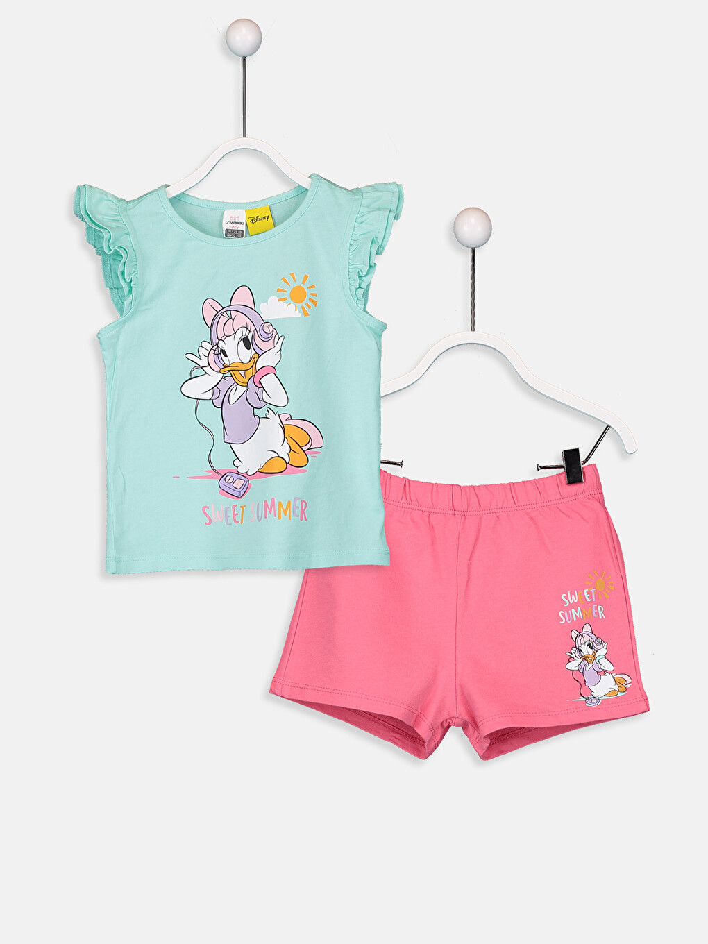 Baby Girl's Daisy Duck Printed T-shirt And Shorts