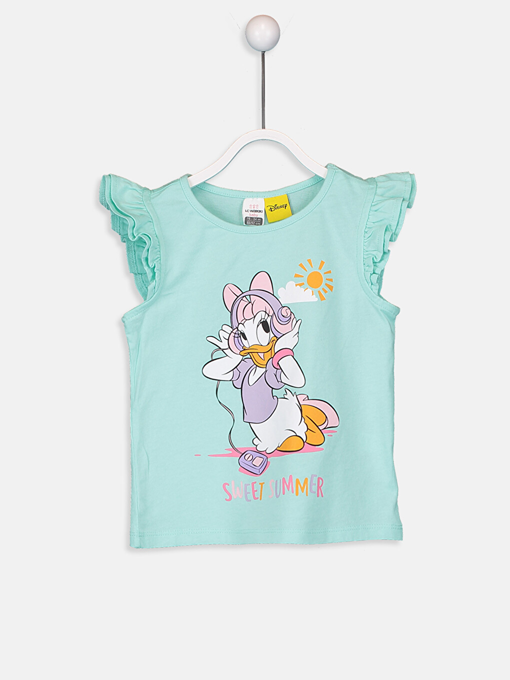 Baby Girl's Daisy Duck Printed T-shirt And Shorts-2