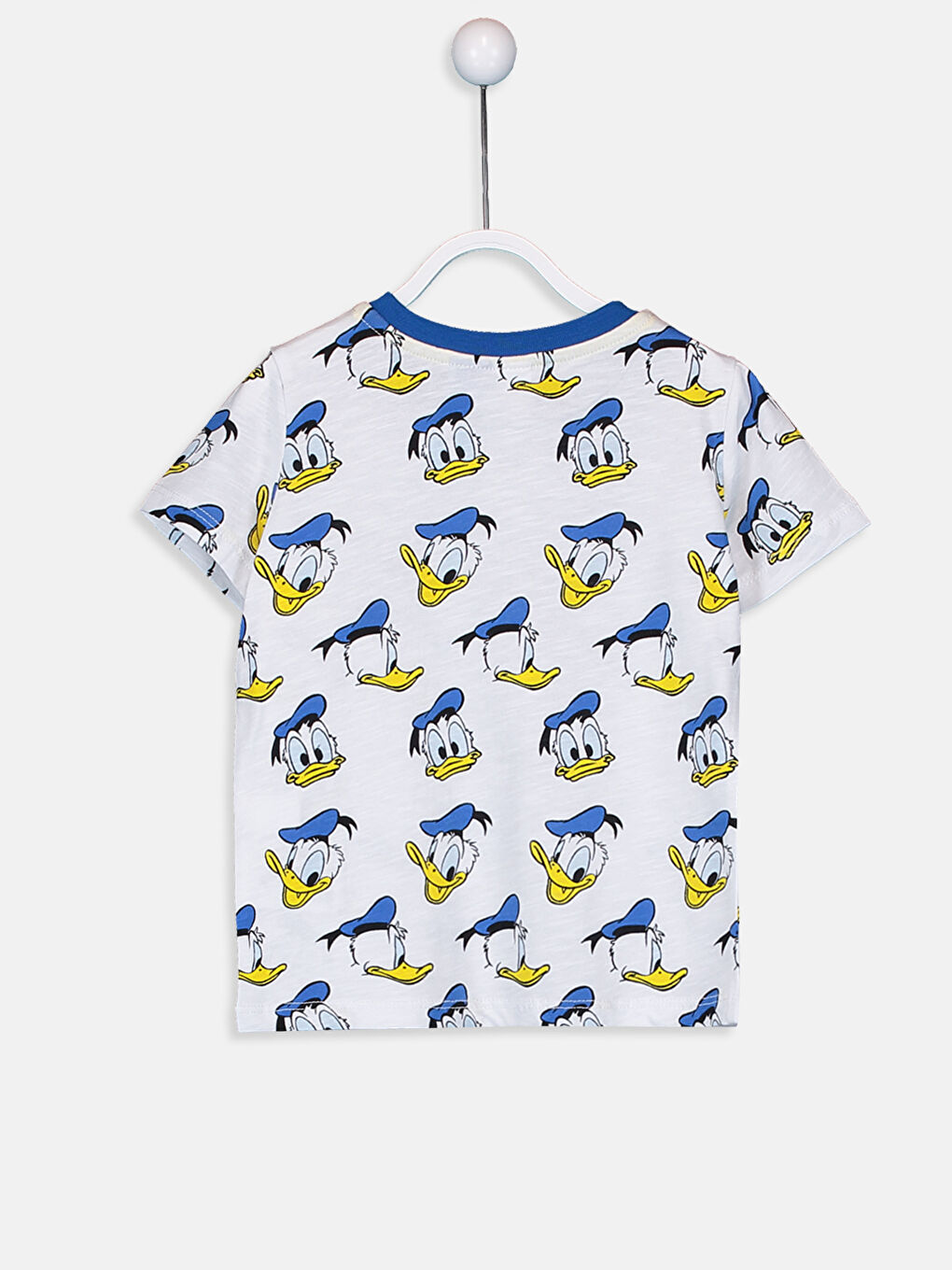 Beyaz Bisiklet Yaka Kısa Kollu Erkek Bebek Tişört-1