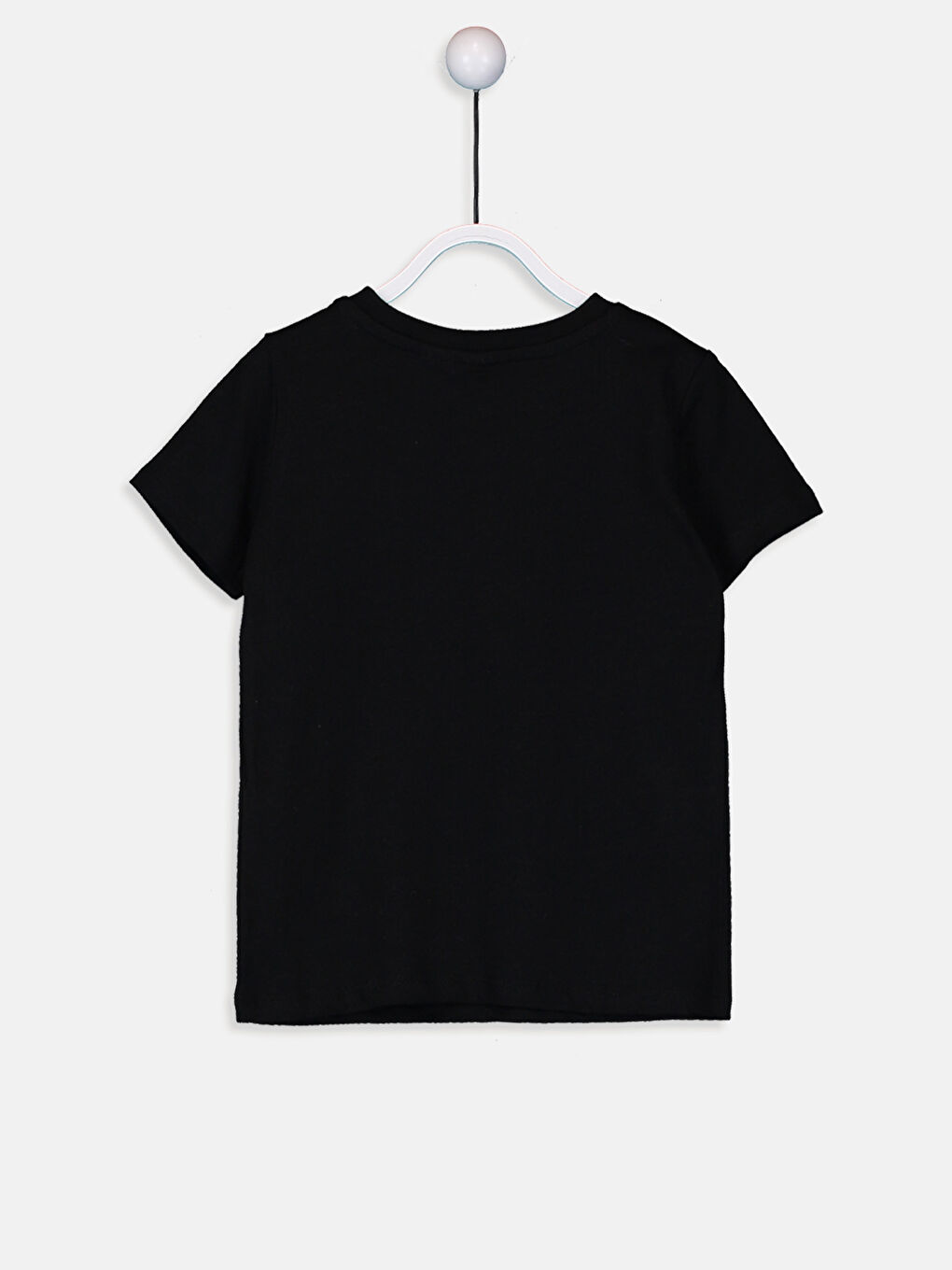 Siyah Bisiklet Yaka Kısa Kollu Erkek Bebek Tişört-1