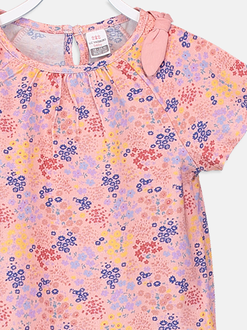 Pembe Bisiklet Yaka Kız Bebek Tişört-2