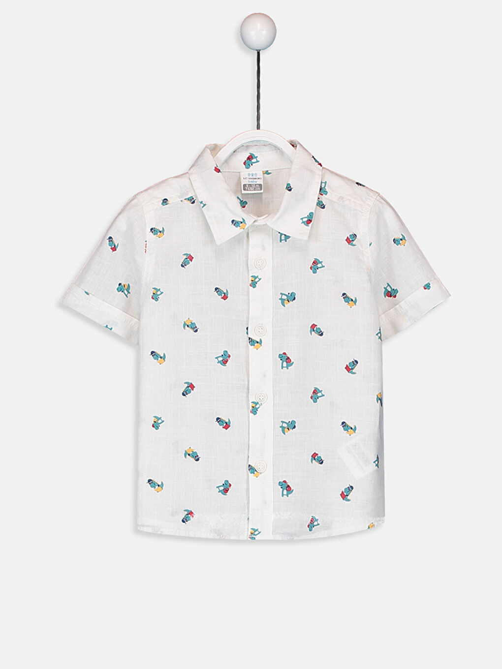 Yeşil Kısa Kollu Erkek Bebek Gömlek-1