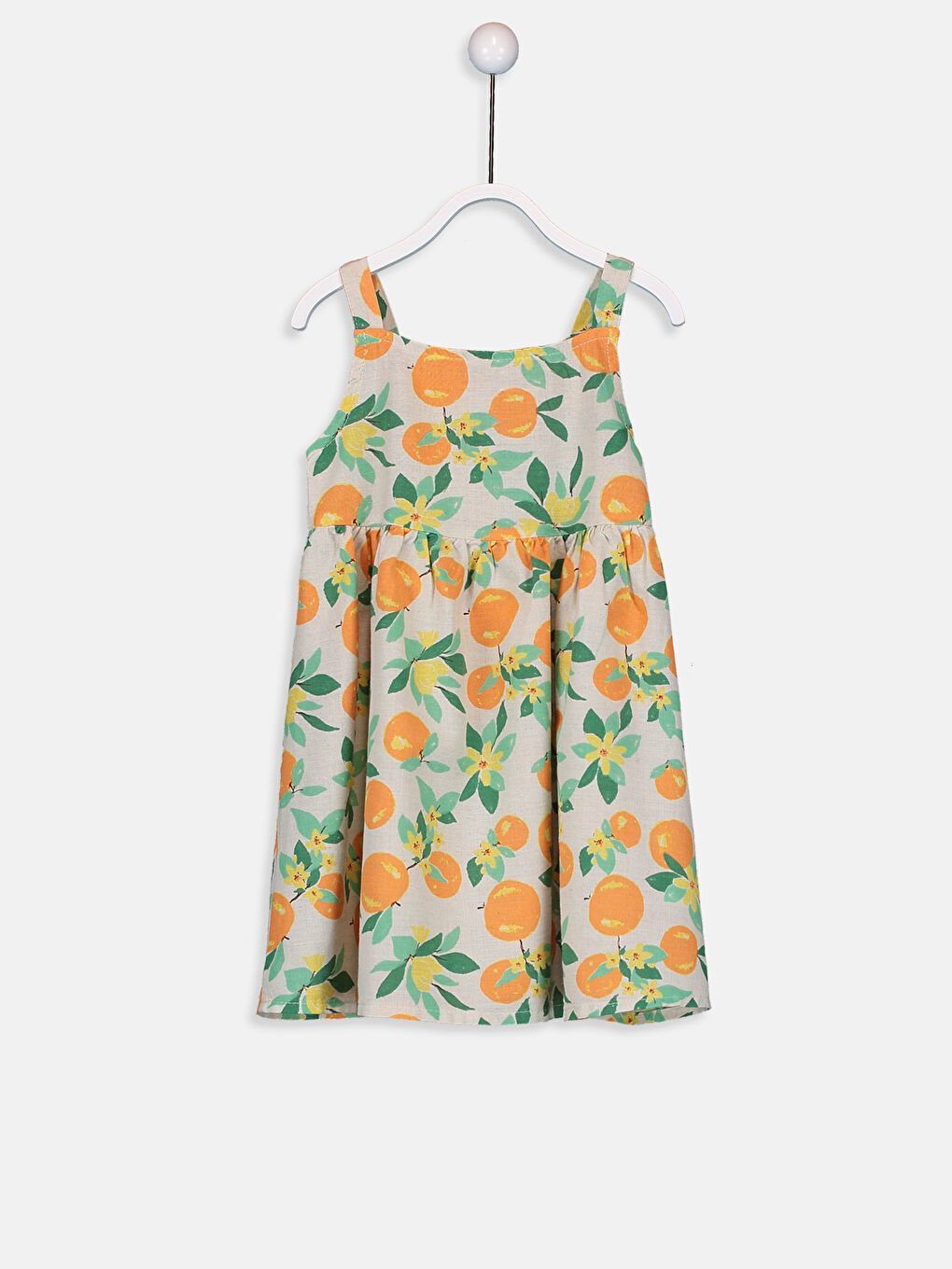 Ekru Bisiklet Yaka Kız Bebek Elbise