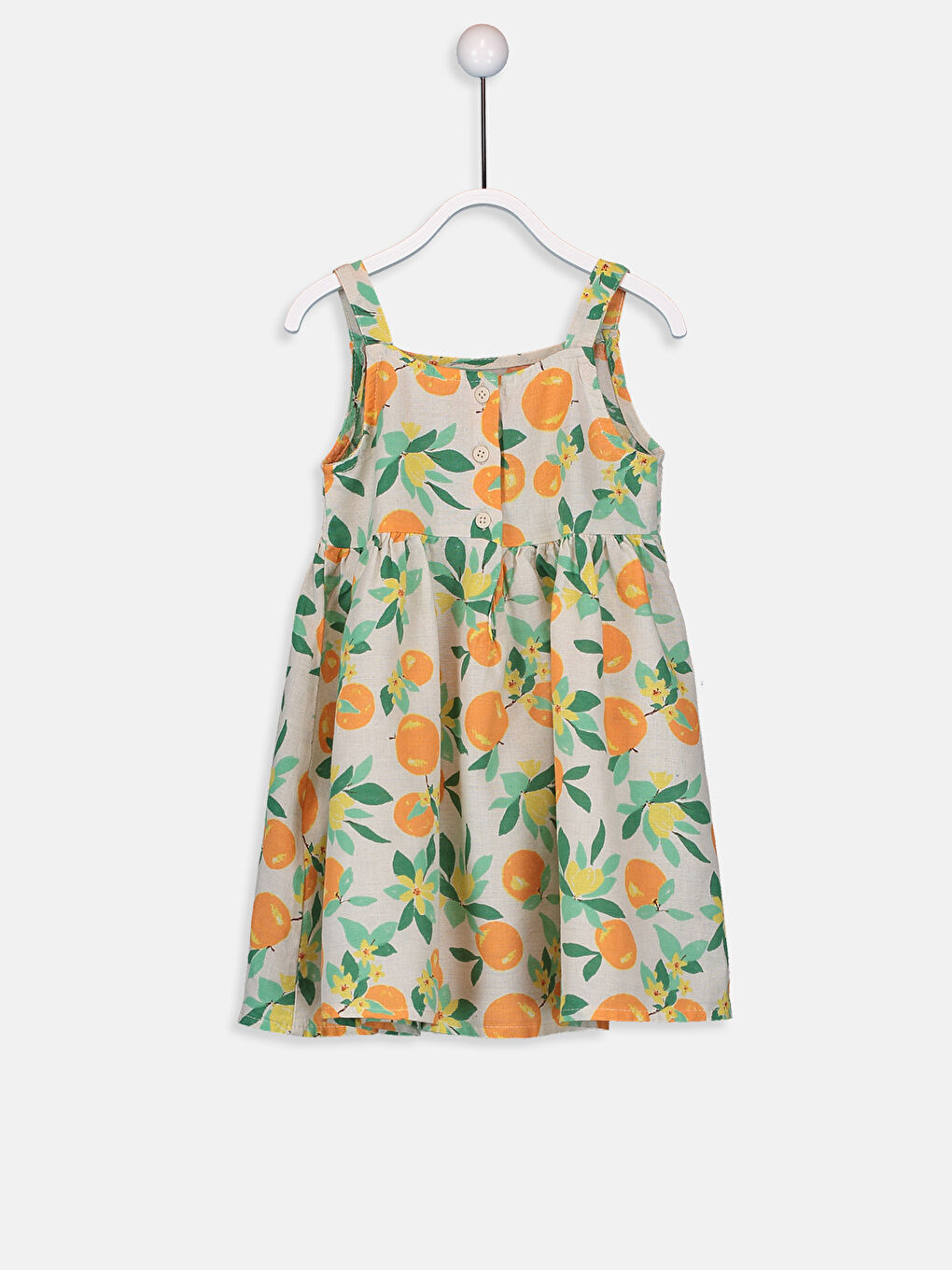 Ekru Bisiklet Yaka Kız Bebek Elbise-1