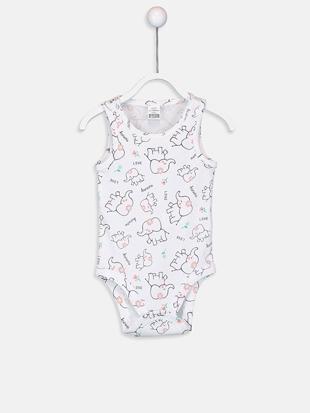 Beyaz Kız Bebek Baskılı Çıtçıtlı Body