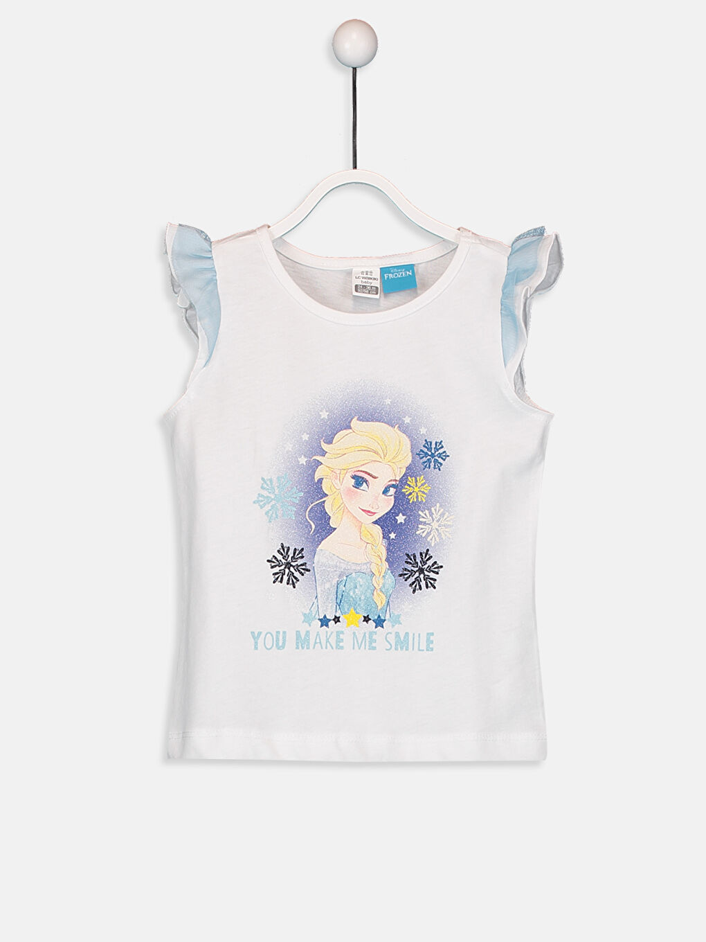 Beyaz Kız Bebek Elsa Desenli Pijama Takımı-2