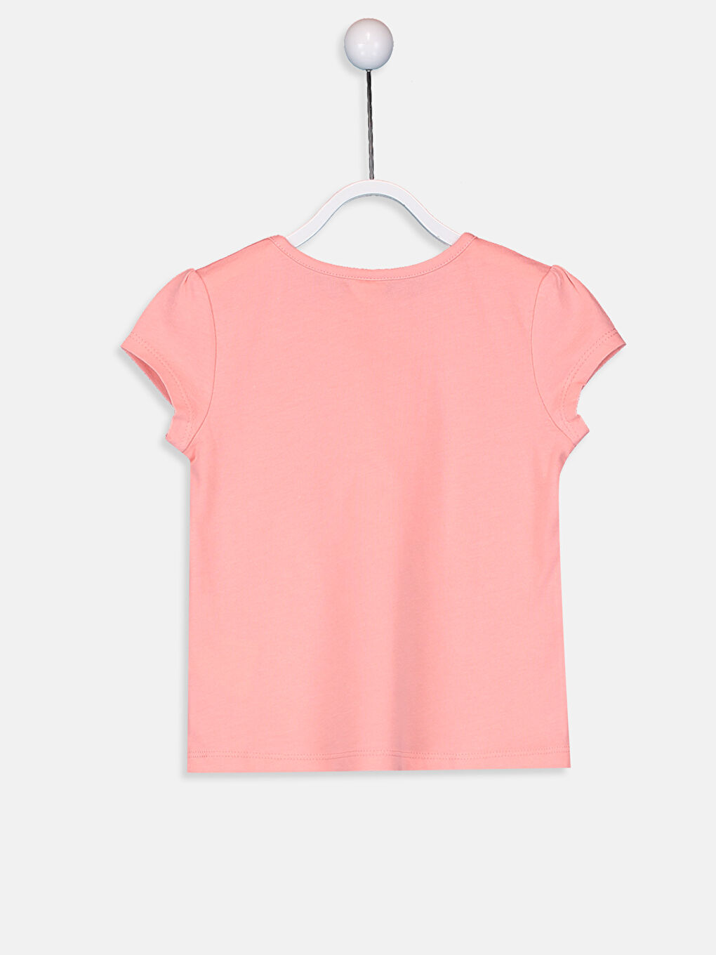 Pembe Bisiklet Yaka Kısa Kollu Kız Bebek Tişört-1