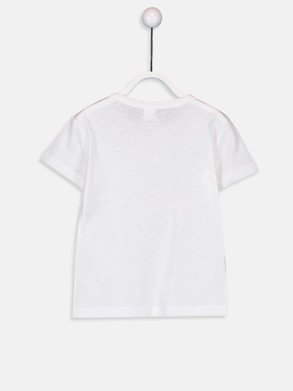 Beyaz Bisiklet Yaka Kısa Kollu Erkek Bebek Tişört-1