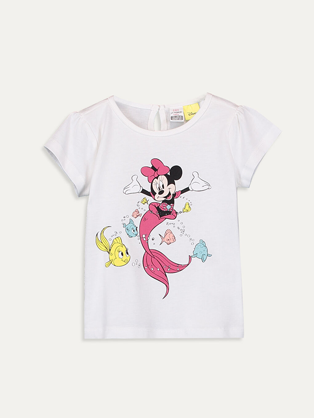 Ekru Kız Bebek Minnie Mouse Baskılı Tişört ve Tayt-2