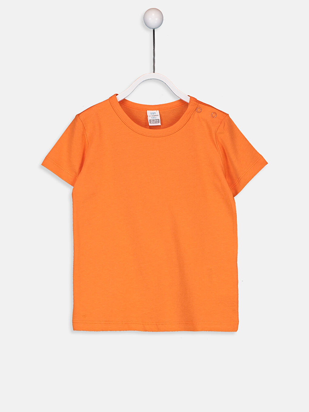 Turuncu Bisiklet Yaka Kısa Kollu Erkek Bebek Tişört
