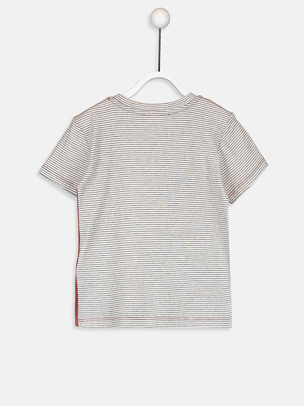 Beyaz Bisiklet Yaka Kısa Kollu Erkek Bebek Tişört-1