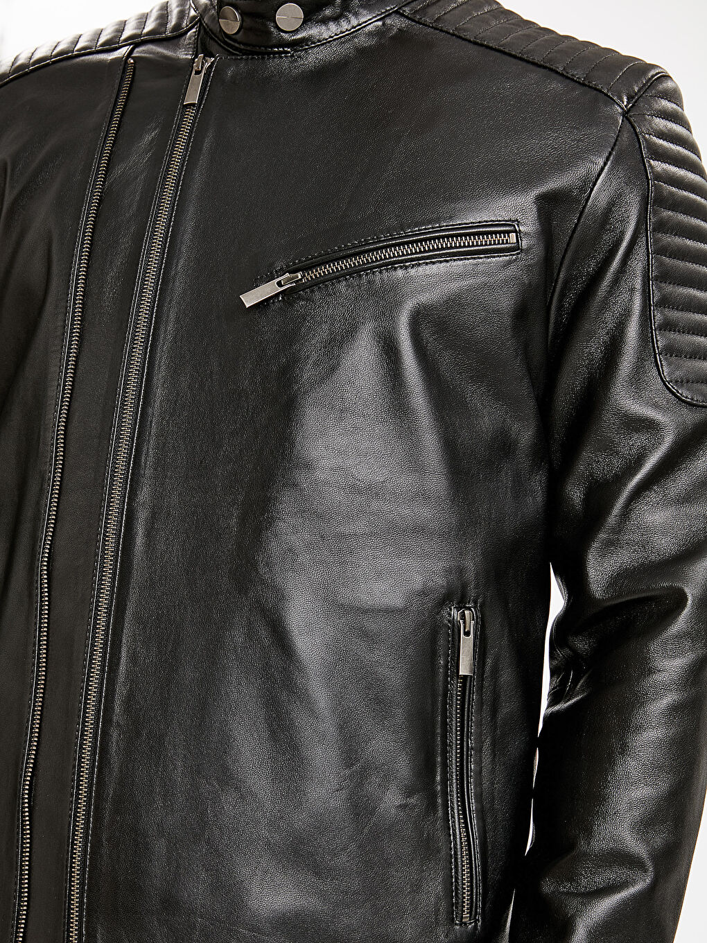 Siyah Erkek Deri Mont-4