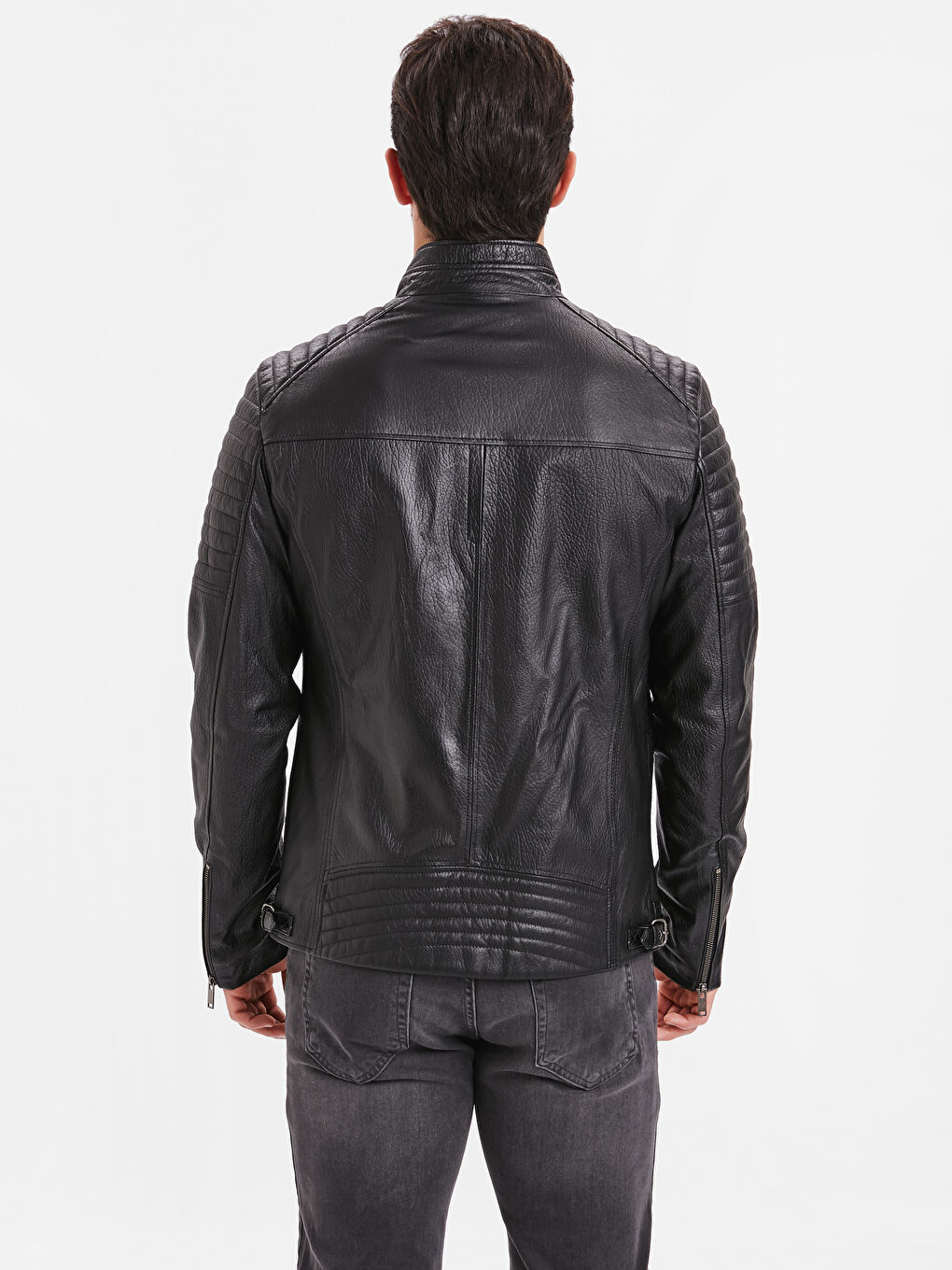 Siyah Erkek Deri Mont-2