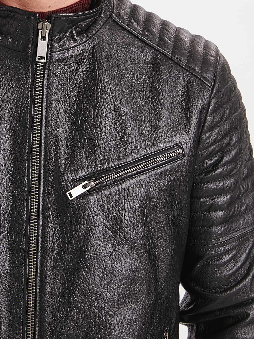 Siyah Erkek Deri Mont-4