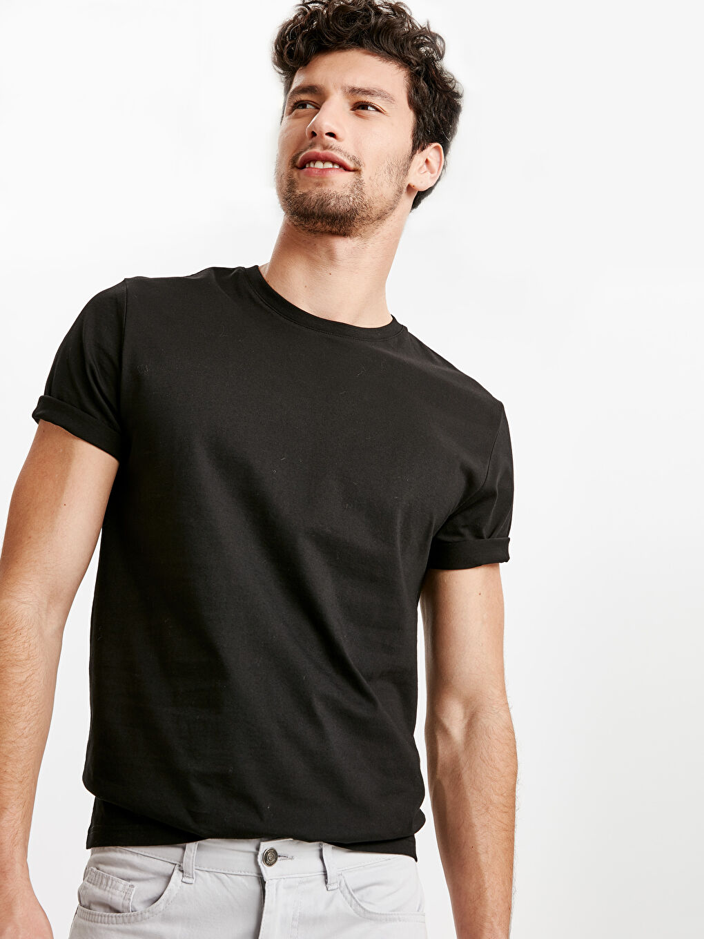 Slim Fit Basic Short Sleeve T-Shirt-1