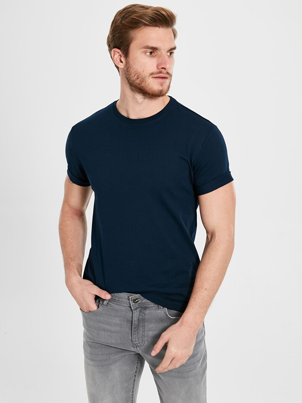 Slim fit Basic majica kratkih rukava-1