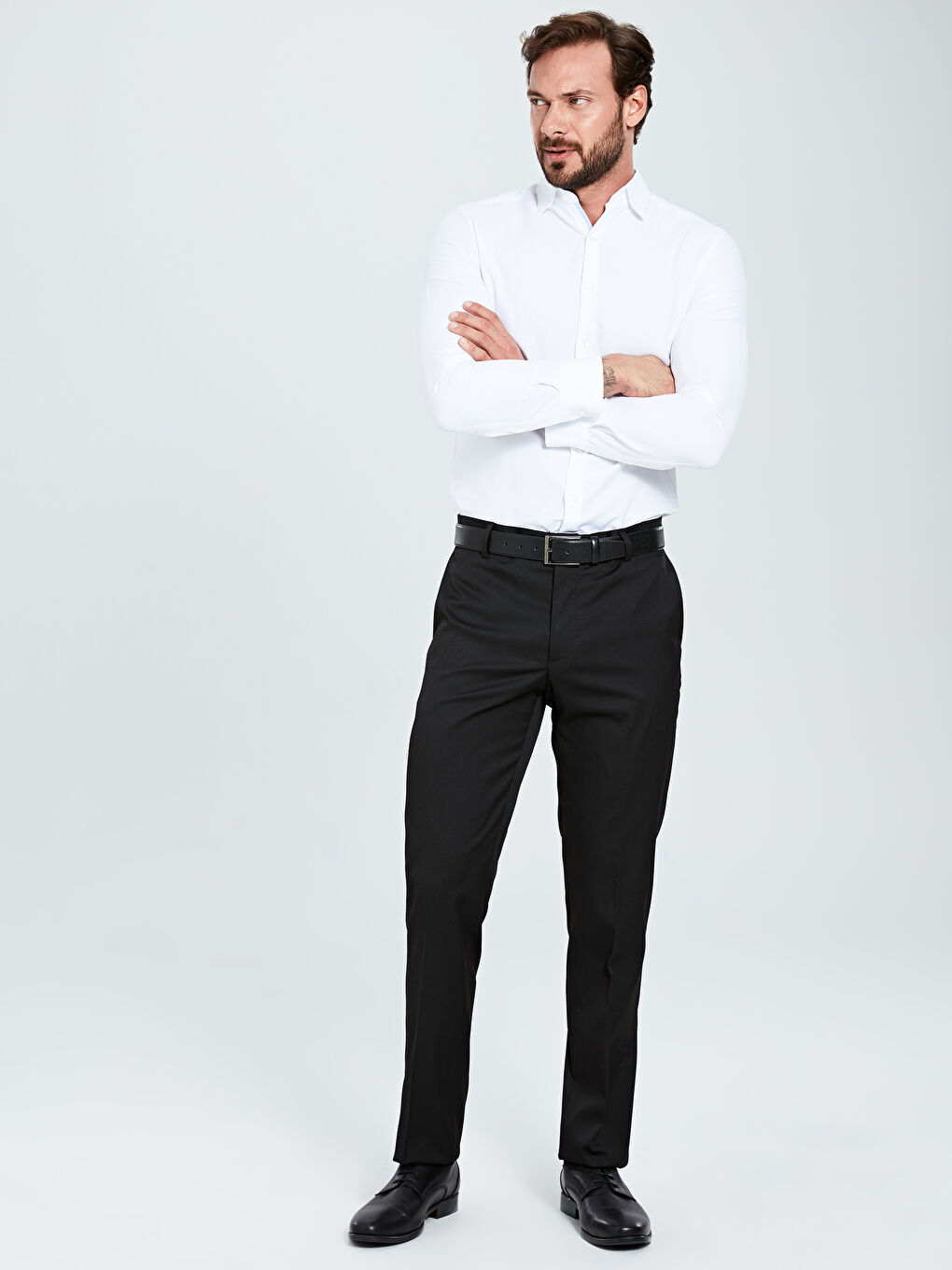 Siyah Dar Kalıp Takım Elbise Pantolonu-3