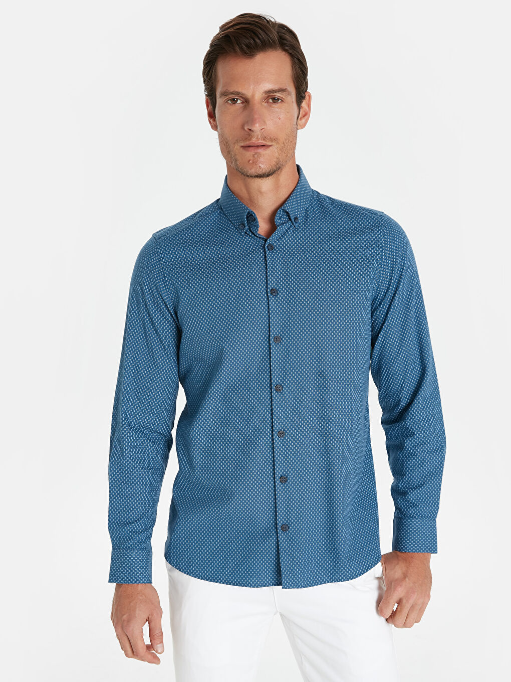 Chemise Oxford Slim Fit à Manches Longues pour Hommes